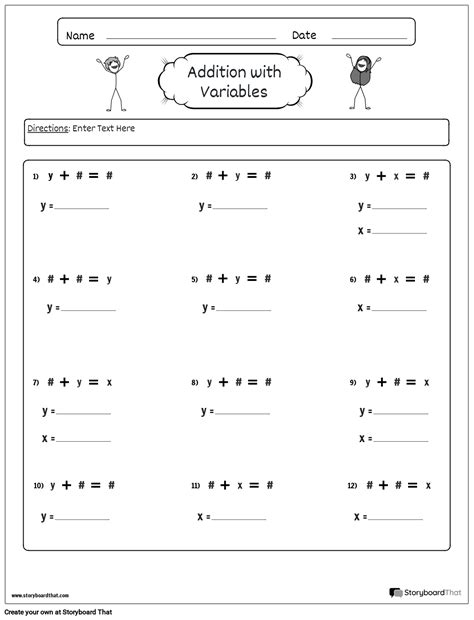 Image result for Math Learning Variables Work Sheet