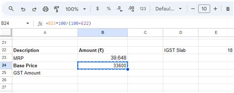 Image result for GST Calculation Formula in Excel