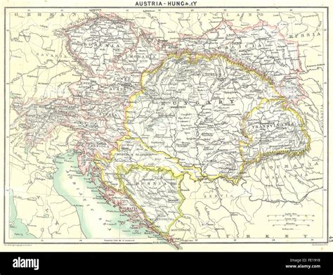 AUSTRIA: Hungary, 1900 antique map Stock Photo - Alamy