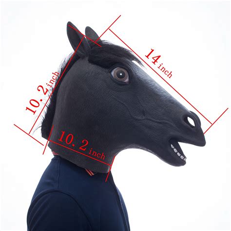 Molezu Horse Head Mask,Horse Mask Creepy Brown Horse Head Rubber Latex ...