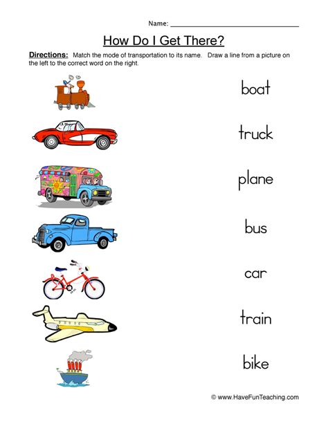 Transportation Fun Worksheet 的图像结果