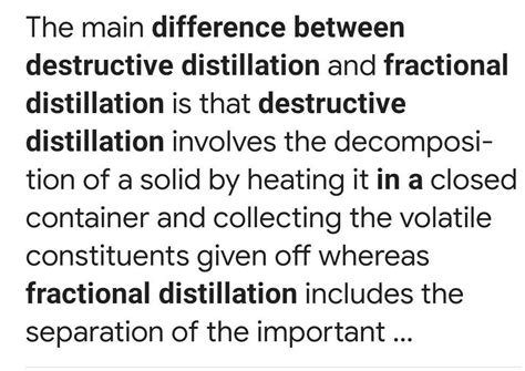 what is the difference between fractional distillation and destructive ...