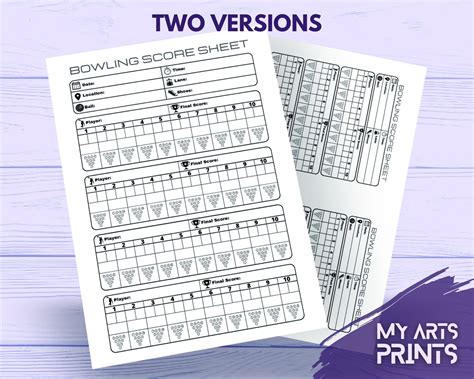 Bowling Score Sheet Printable Instant Download PDF Bowling Score Pad ...