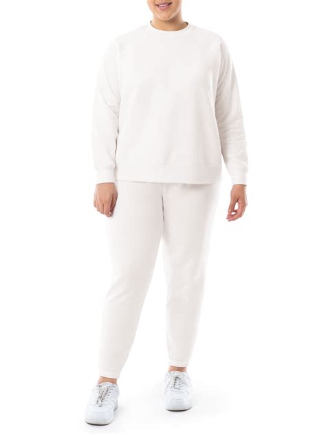 Terra & Sky Women's Plus Size Fleece Sweatshirt and Sweatpants Set, 2 ...