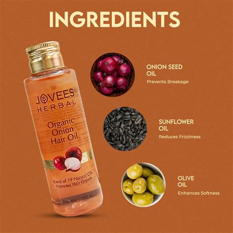 Organic Onion Hair Oil with 19 Natural Oils – Jovees Herbal