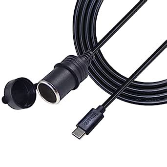 USB-C to Cigarette Lighter Converter Cable - 3ft 12V USB Type-C Male ...