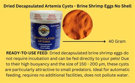 Hooch And Bailey's Artemia Decapsulated 100% Dry Cysts 40 Gram, Protein ...