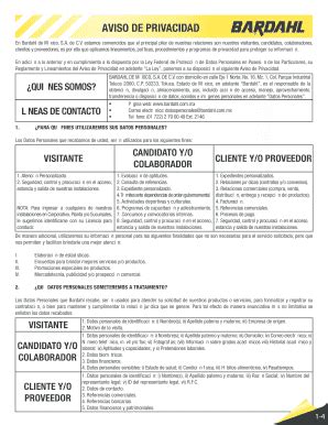 Fillable Online AVISO DE PRIVACIDAD Fax Email Print - pdfFiller