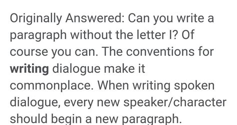 Write a paragraph without "i" in it. - Brainly.in