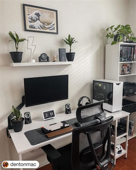 Image result for White Computer Desk Setup