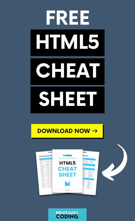 Image result for HTML5 Cheat Sheet