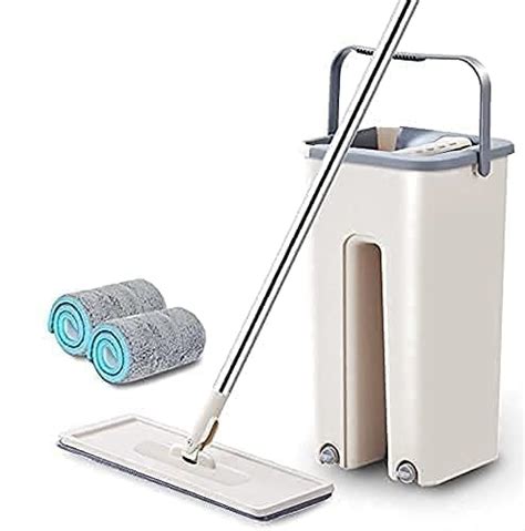 HORPIN Heavy Quality Floor Mop with Bucket, Flexible Kitchen tap Flat ...