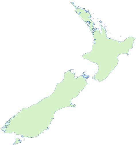 Blank Map Of New Zealand - outline of new zealand