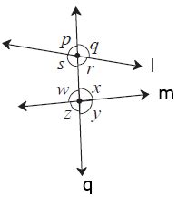In the adjoining figure, each angle is shown by a letter. Fill in the ...
