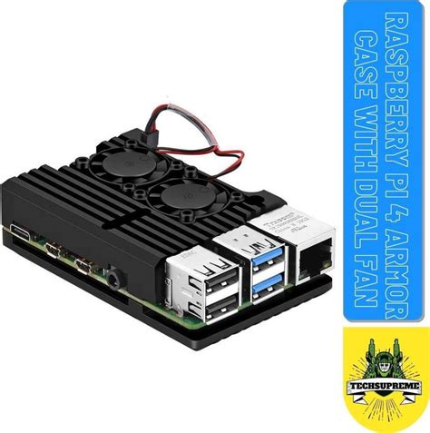 TechSupreme Raspberry Pi 4 Armor Case Cooling Heatsink for Raspberry Pi ...