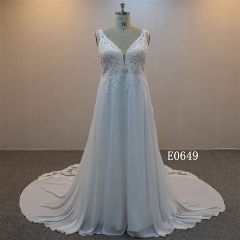 Chiffon Plus size A Line Bridal Dress For Women Wedding