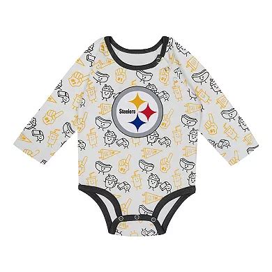 "Newborn & Infant Pittsburgh Steelers Little Champ Long Sleeve Bodysuit ...
