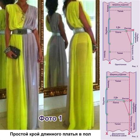 Простой крой и пошив длинного платья до пола своими руками без выкройки ...