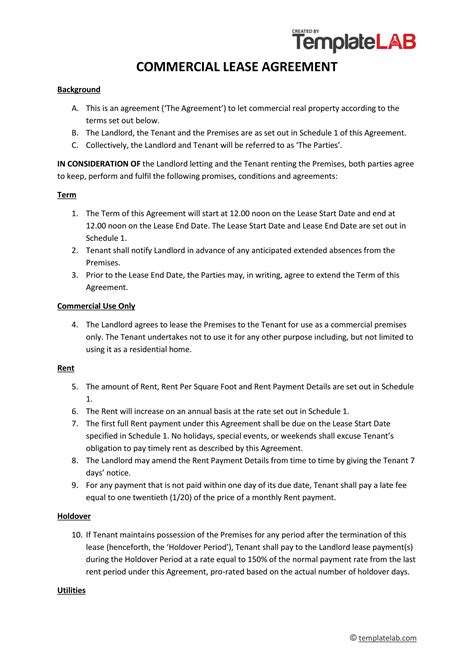 27 Free Commercial Lease Agreement Templates ᐅ TemplateLab