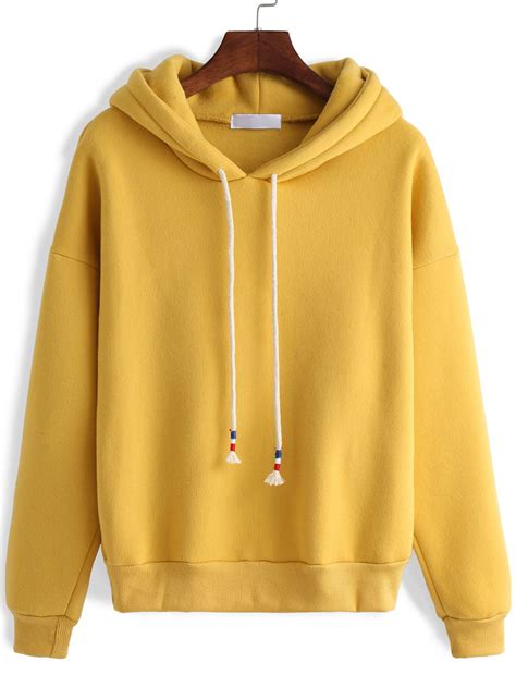Hooded Zipper Loose Yellow Sweatshirt | Yellow sweatshirt, Sweatshirts ...