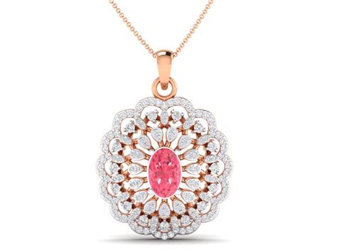 0.56 Ct Diamond Rose Gold Floral Pendent – Starlit Solitaire