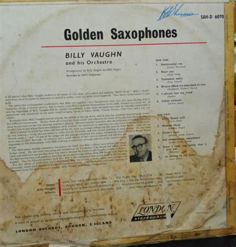 "GOLDEN SAXOPHONES BILLY VAUGHN AND HIS ORCHESTRA" English vinyl LP ...