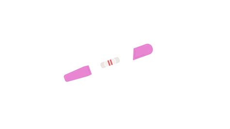 Animated pink pregnancy test. Baby girl announcement. Expectant mother ...