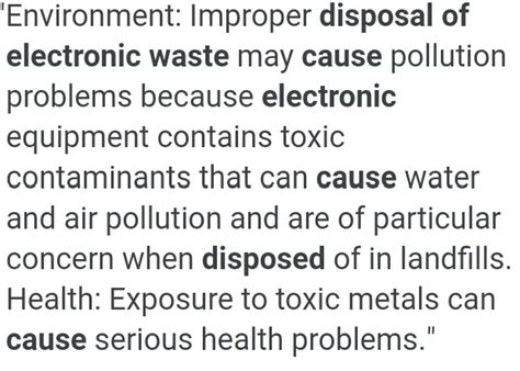 what are the hypothesis of disposal of e waste - Brainly.in