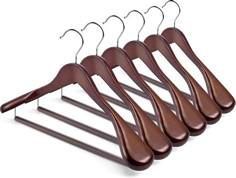 HOUSE DAY Wide Shoulder Wooden Hangers, Wood Suit Hangers with Non Slip ...
