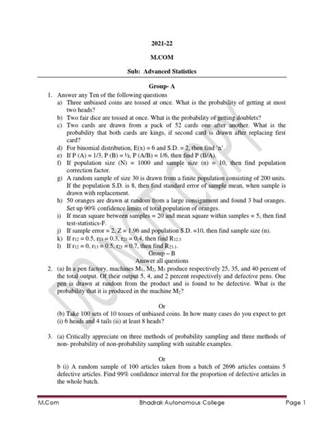 Sample Statistics Questions 的图像结果