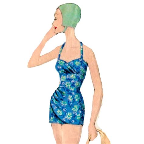 PDF - Vintage 1950s Pattern – Bathing suit and reversible beach coat ...