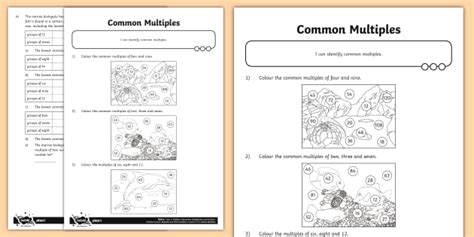 KS2 Common Multiples Worksheet - Primary Resources