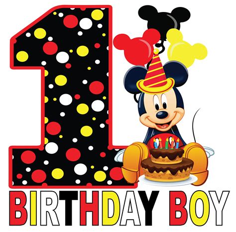 Mickey Mouse 1st Birthday Clipart