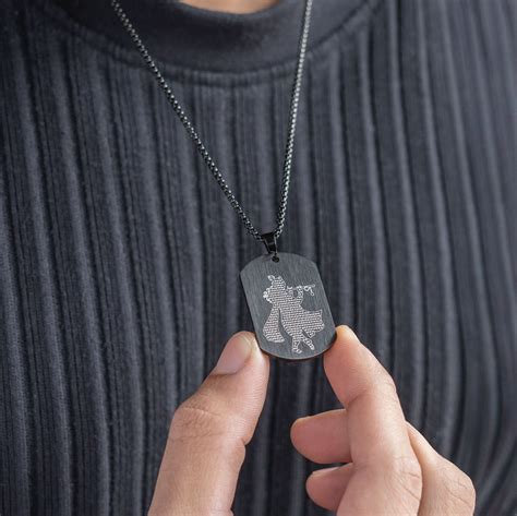 Shop Hare Krishna MicroCarved Inlay Tag Necklace Online Mesmerize