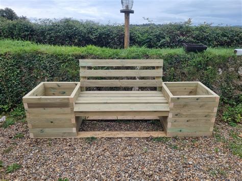 Yard Bench With Planter Planter Box Bench | Planters Backless Park