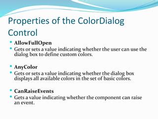 Use Color Dialog 的图像结果