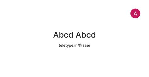 Abcd Abcd — Teletype