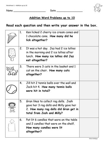 Image result for One Step Word Problems Worksheet
