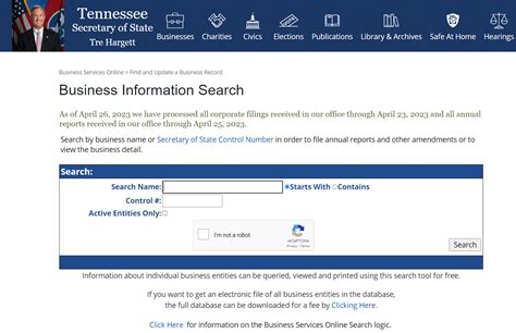 Tennessee Business Entity Search | Corporation | LLC