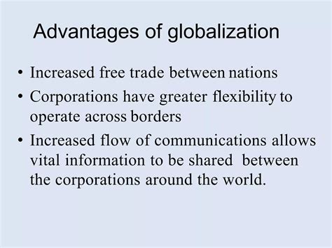 Effects and benefits of globalisation | PPT