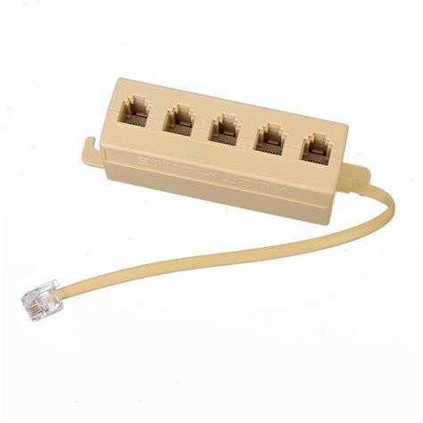 5 Way Telephone Jack Multiple Phone Modular Outlet Splitter Connector ...