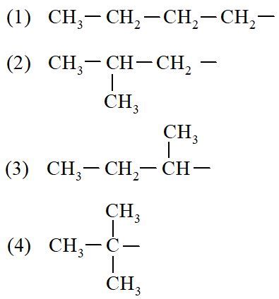 How many isomers are possible for the alkyl group C4H9-