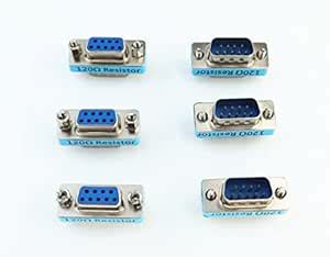 YPP 6-Pack RS323 Serial DB9 Male to Female Connector Adatper CAN Bus ...