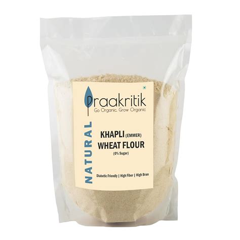 Praakritik Natural Khapli Wheat Atta 1 Kg, Emmer Wheat Flour, High ...