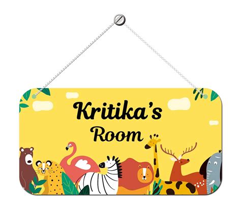ARTBUG Customizable Name Door Name Plate for Kids Room, Wall Hanging ...