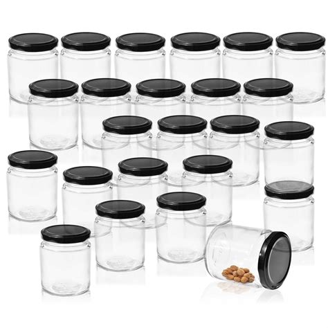 Pure Source India Crystal Clear Round Glass Jar Container Airtight/Food ...