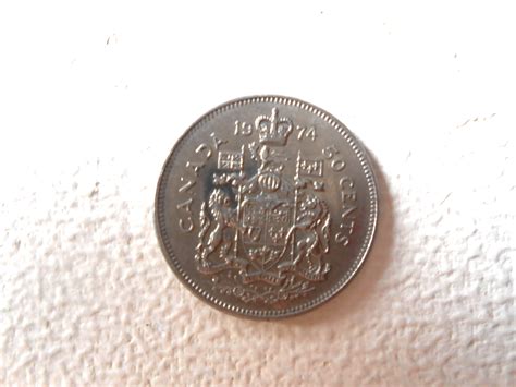 1974 50 Cent Coin Half Dollar Canada Coat of Arms Elizabeth II | eBay