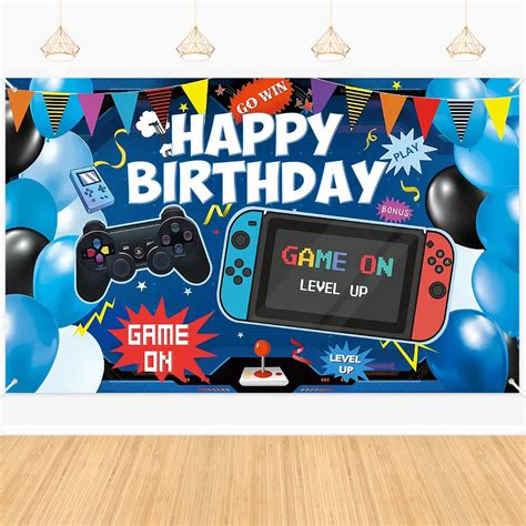 Buy Video Game Birthday Backdrop, Happy Birthday Gaming Banner, Gaming ...