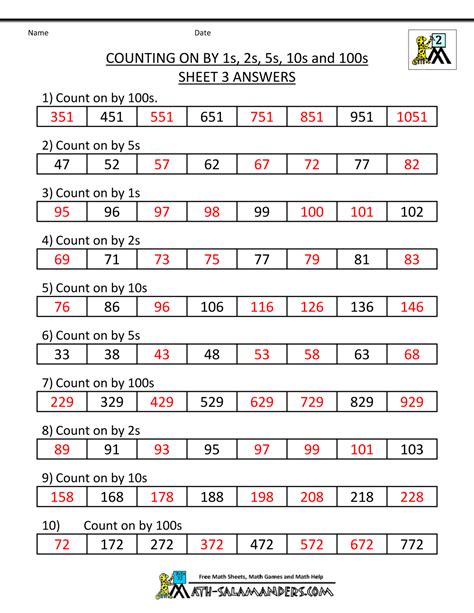 Image result for Grade 2 Counting Worksheets