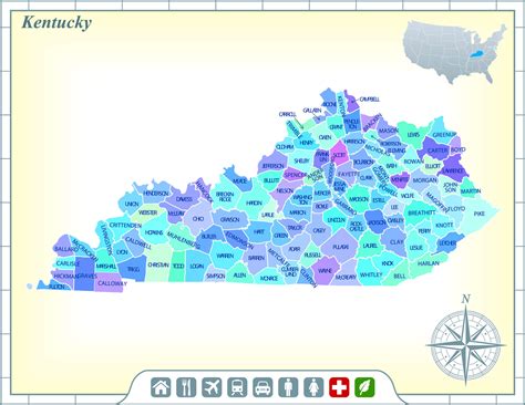 Kentucky Map - Guide of the World